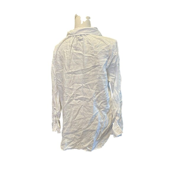 Jones & Co. 100% Linen White Popover Top Roll Tab Sleeve XL a24 - Picture 3 of 7